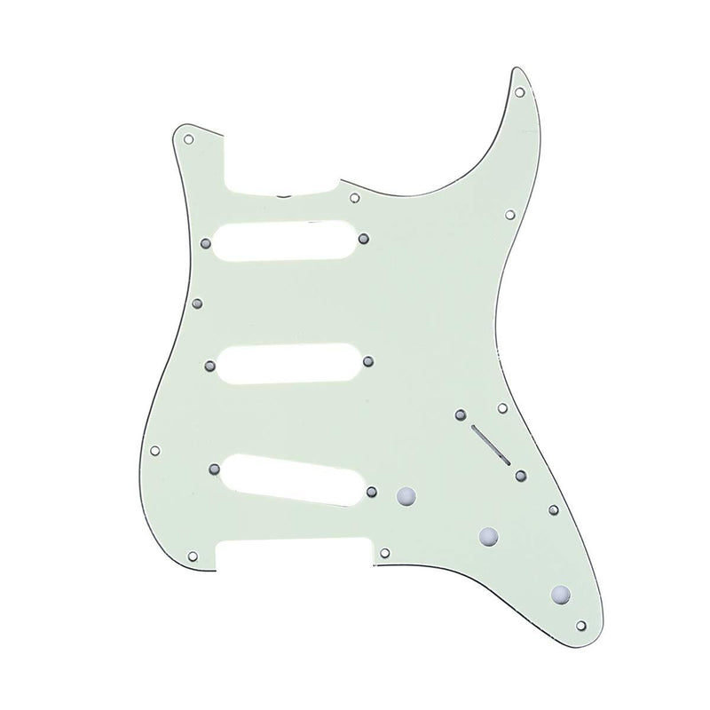 Musiclily Pro 11-Hole 62 Vintage Style SSS Strat Guitar Pickguard for American Stratocaster 62, 3Ply Mint Green