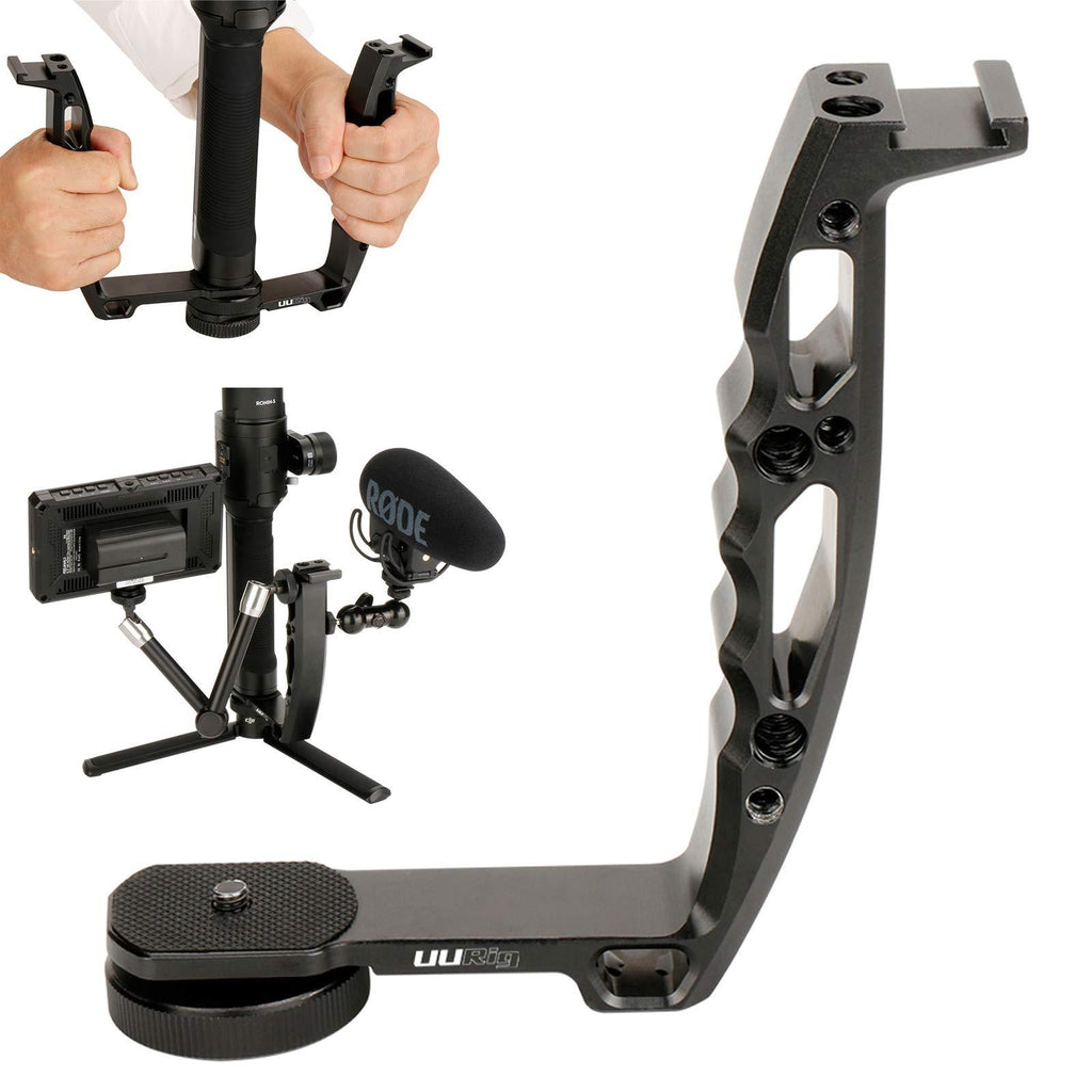 Gimbal Hand Grip Compatible for DJI Ronin S SC,Universal Handle Grip L Bracket Monitor Mount for Zhiyun Crane V2 WEEBILL/Moza AirCross/Hohem/Feiyu AK2000 4000 Gimbal Accessories Option 1