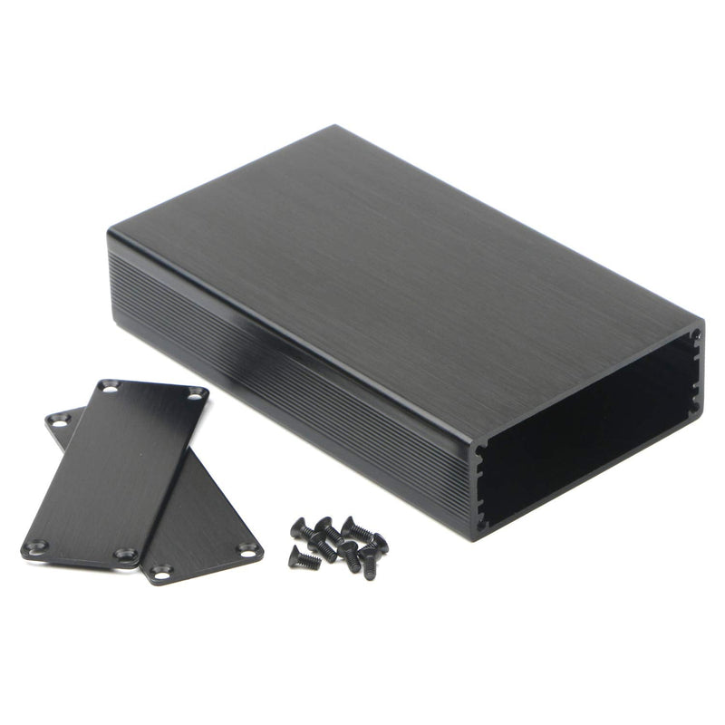 JIUWU Black Surface Drawing Aluminum Enclosure Project Box Electronic Enclosure Case for PCB Board DIY, 110x64.2x23.5mm (LWH)