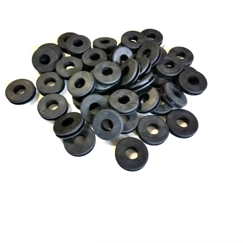 Pack of 25 Rubber Grommets: 1/2" Inside Diameter - 1/8 Groove Width - Fits 1-1/4" Panel Holes
