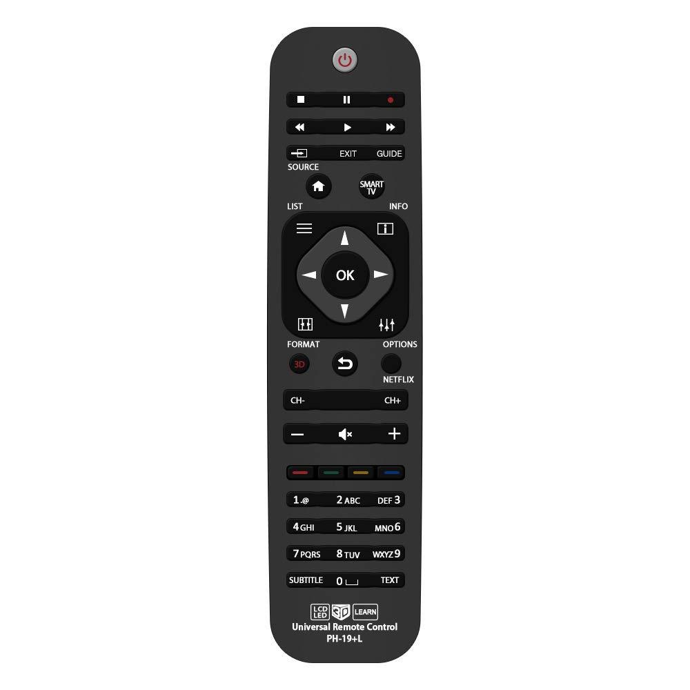 Gvirtue Universal Remote Control for Philips Brand TV, URMT41JHG003, URMT39JHG001, URMT39JHG002, URMT39JHG003, URMT41JHG006, URMT41JHG010 (PH-19) PH-19