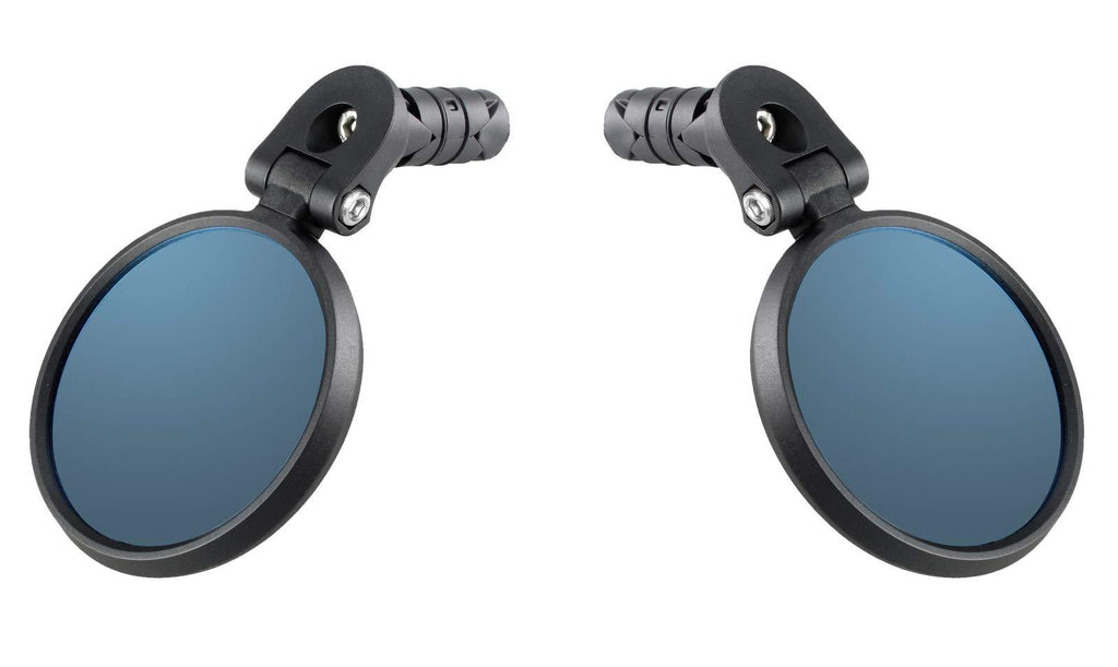 Venzo Bicycle Bike Accessories Handlebar End Mount Mirror Blue Lens 75%/Silver Lens 50% Anti-Glare Glass - Great for Road or Mountain Rear View (Left, Right or Pair) Blue Left and Right