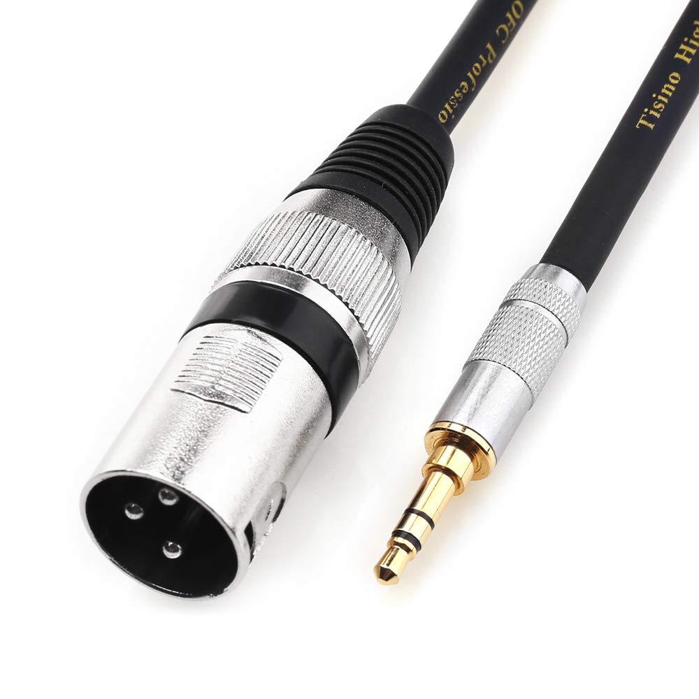 TISINO 3.5mm to XLR Cable Unbalanced 1/8 inch Mini Stereo Jack to XLR Male Adapter Microphone Cord - 1.6ft/50cm 1.6 feet