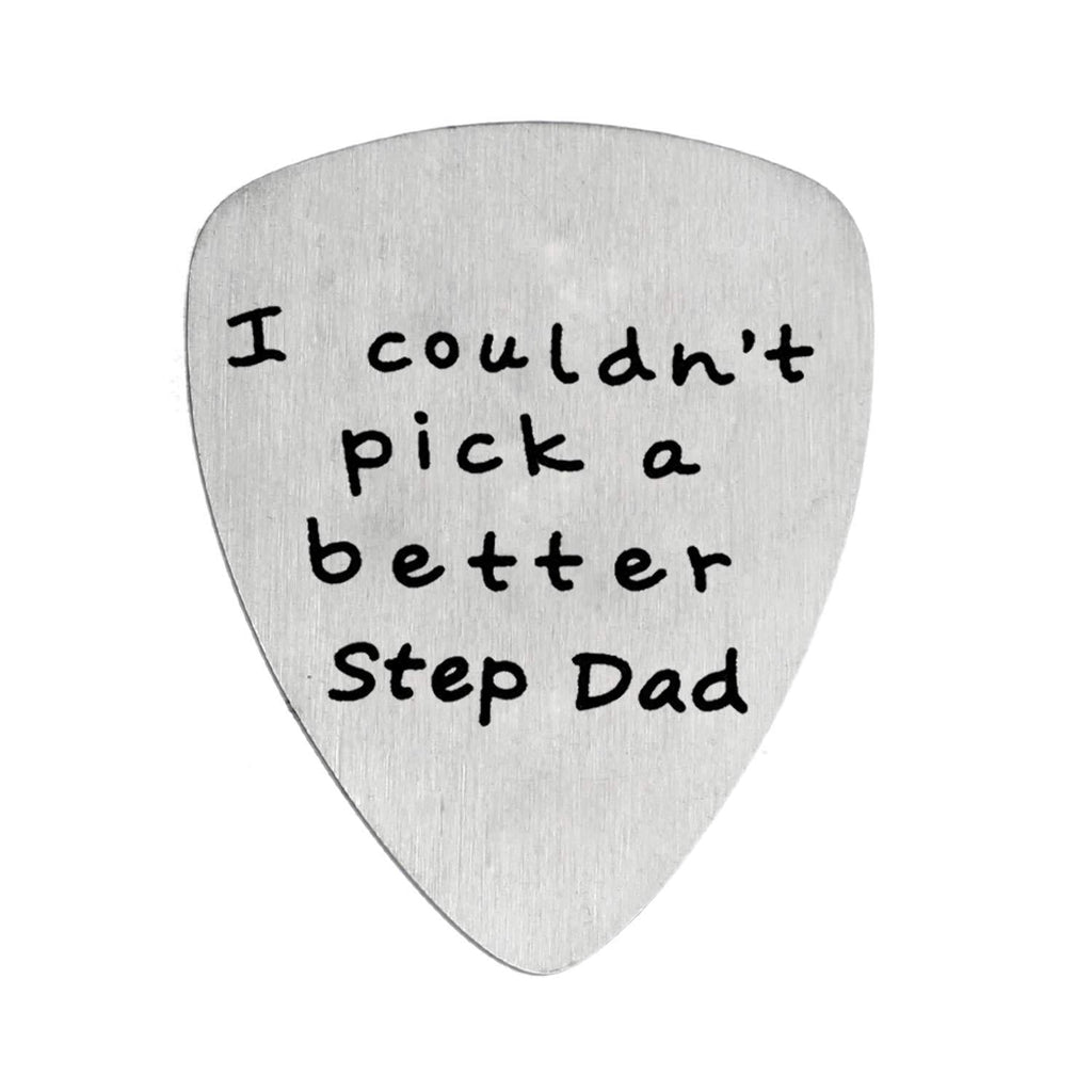 I Couldn’t Pick A Better Step Dad Stainless Steel Guitar Picks Gift for Stepdad Papa Stepfather