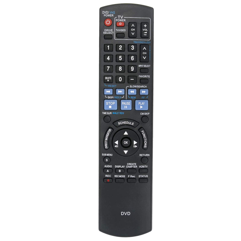 New N2QAYB000197 Replace IR Remote Control fit for Panasonic DVD VCR DVDR Recorder Combos Diga DMR-EZ28 DMR-EZ28K DMR-EZ48V DMR-EZ48 DMR-EZ485 DMR-EZ485K DMR-EZ485V DMR-EZ485VK DMR-EZ48K DMR-EZ48VE