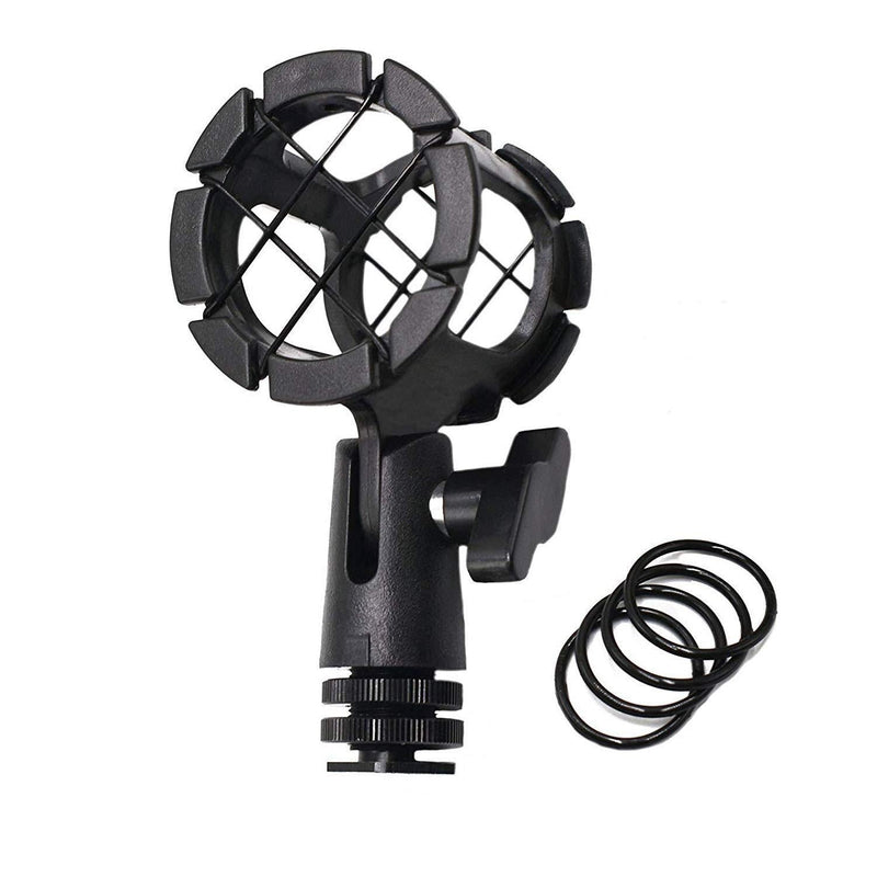[AUSTRALIA] - AFVO Microhone Shock Mount Holder Mic Cradle with Cold Shoe for Boompoles, for Shotgun Mics, Compatible with Rode NTG1, NTG2, NTG3, for Sennheiser ME66, for Audio-Technica AT897 etc 