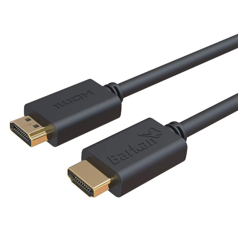 Barkan 35ft High Speed HDMI Cable 4K Ultra HD 60Hz 3D Video 24K Gold Plated Head Black, HD106E1
