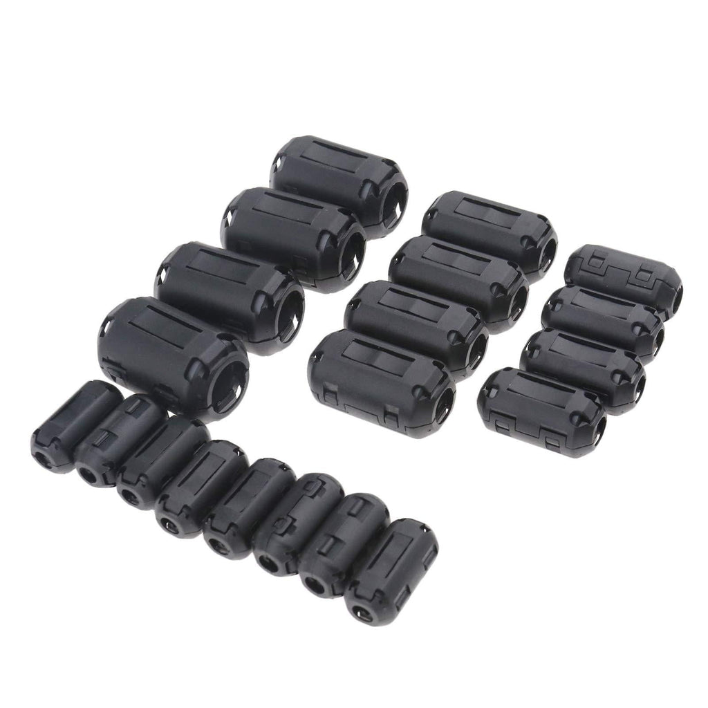 SING F LTD 20pcs Clip-On Ferrite Ring Core Noise Suppressor EMI RFI Clip Cable