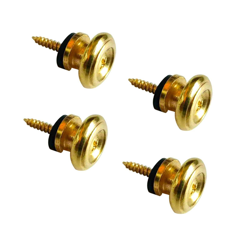 Pack of 4 Strap Lock Button Knobs Metal End Pin for Acoustic Guitar Classical Guitar Electric Guitar Bass Ukulele (Gold) High-end Gold