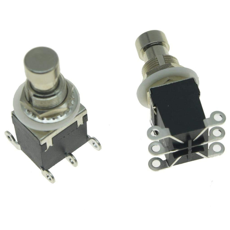 [AUSTRALIA] - KAISH Pack of 2 Latching Stomp 6-Pin DPDT Electric Guitar Effect Pedal Switch Foot Switch Bypass Black 