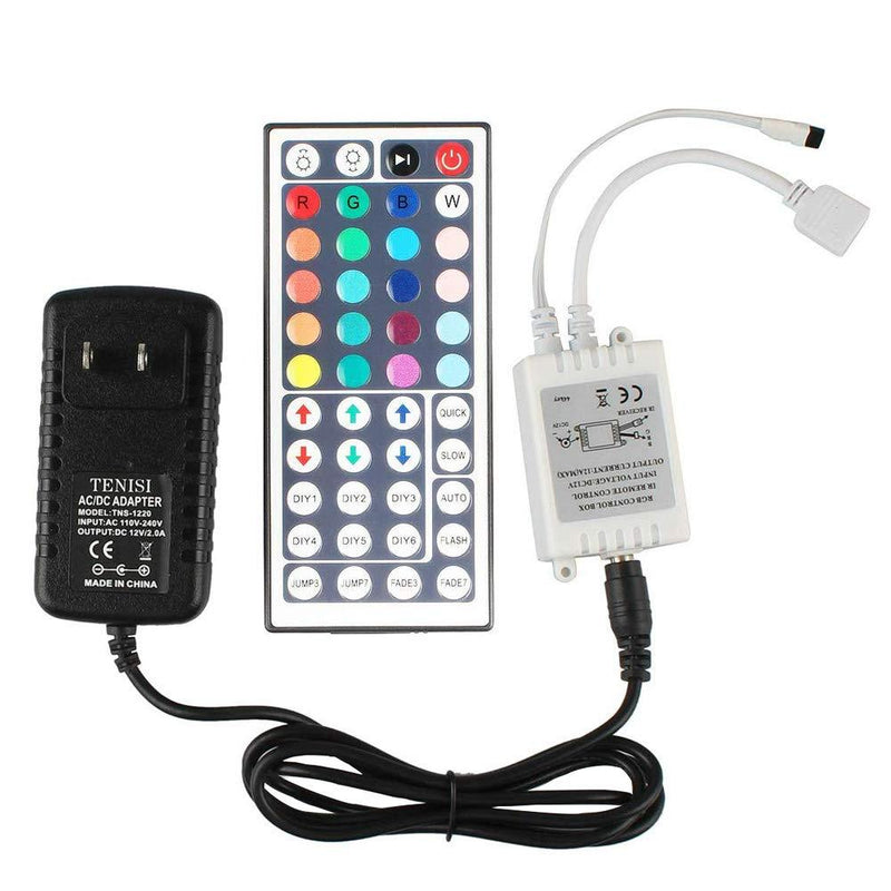 [AUSTRALIA] - GALYGG 44 Key IR Remote Controller Wireless Kit with DC 12V 2A Power Supply Adapter, for 2835 3528 5050 RGB LED Strip Lights Flexible Tape Lighting 44k Controller 
