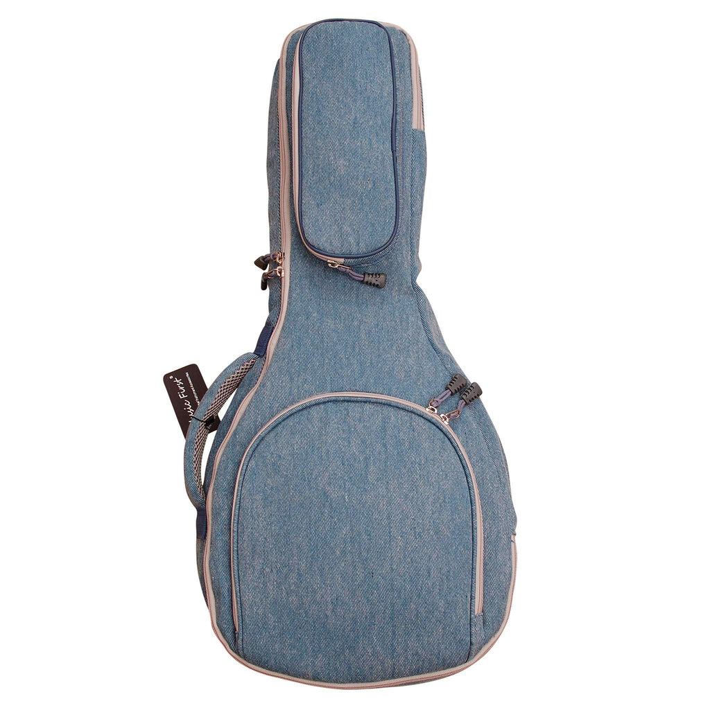 MUSIC FIRST Original Design 15mm Thick Padded Vintage & Retro Jeans Cloth/Denim A & F Style (Standard) Mandolin Gig Bag (Soft Case) Soft Mandolin Case Fits for Most of A Mandolin