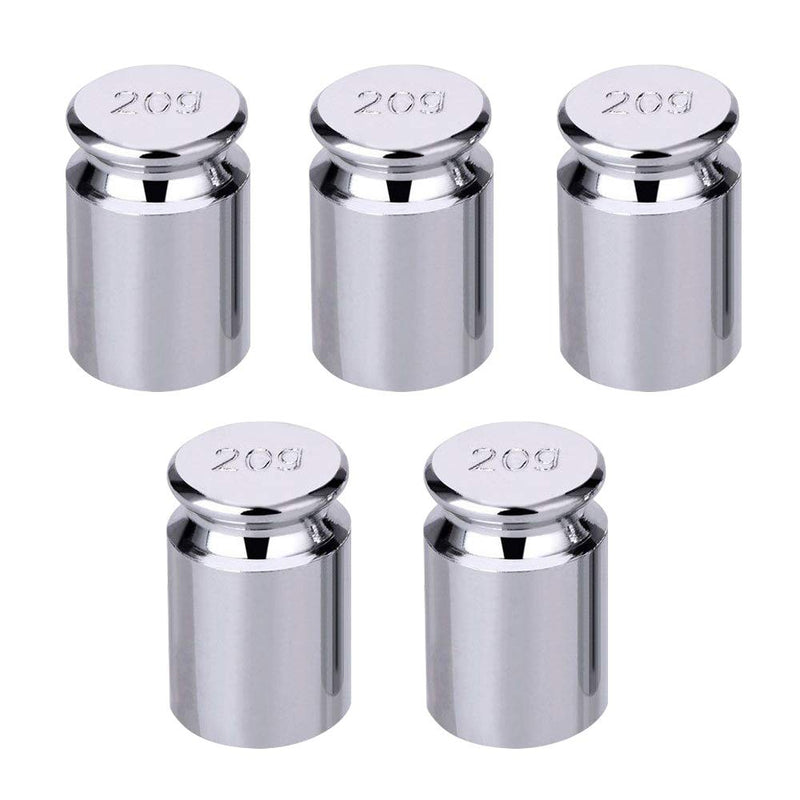 Eagles 5 Pieces 20g Scale Weights for Digital Scale Balance, Chrome Plating Calibration Gram Weights for Electronic Scales