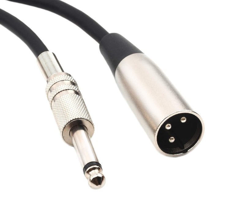 [AUSTRALIA] - Devinal Unbalanced XLR Male to 1/4" Inch TS Mono Male Plug Audio Connector, 6.35mm to XLR Cable for Amplifiers, Instruments etc.[10 Feet] 10 feet 