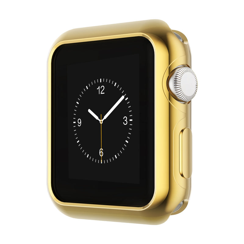 Coobes Compatible with Apple Watch Case Series 6 5 4 SE 44mm 40mm, Ultra-Thin TPU Plating Bumper Shiny Lightweight Shockproof Protector Cover Slim Shell Frame Compatible iWatch (Gold, 44mm)¡­ Gold