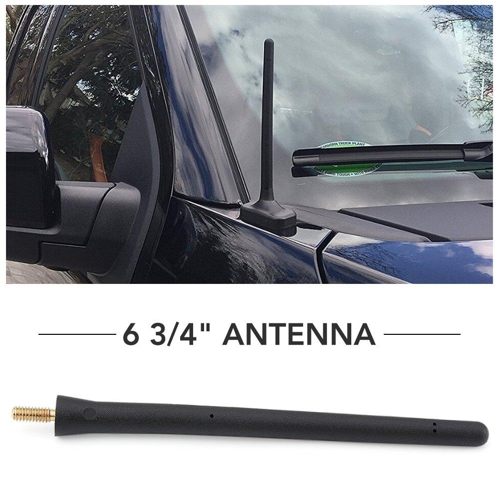 Antenna Mast 6 3/4"- for Dodge Ram 1500 Ford F150 F250 F350 Super Duty Ford Raptor Trucks - Replace Ugly 31" Factory Metal Shaft Antenna
