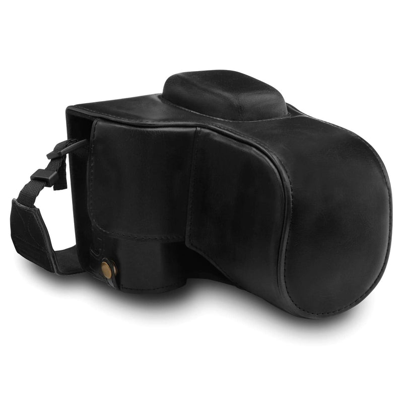 Mega Gear MG1535 Nikon D3500 Ever Ready Leather Camera Case and Strap - Black, Compact