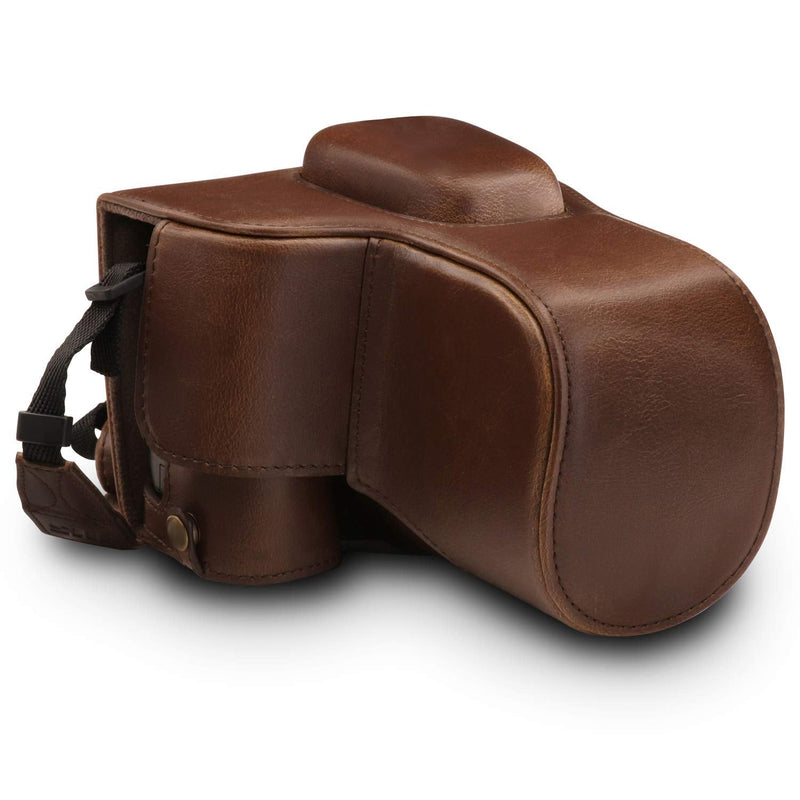 Megagear MG1536 Nikon D3500 Ever Ready Leather Camera Case and Strap - Dark Brown Compact