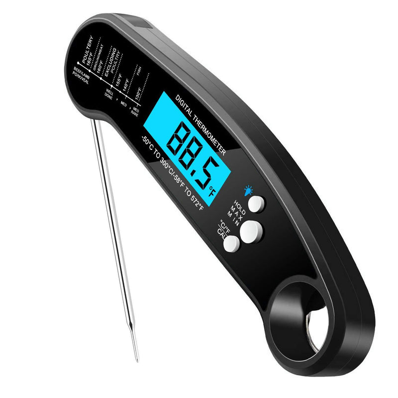 SKERYBD Digital Meat Thermometer for Cooking and Grilling, 2S Instant Read & ±1 High Precision, Easy to Use, IP67 Waterproof, for Kitchen Food Candy