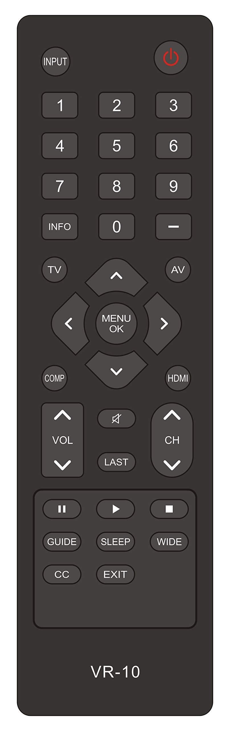 New VR10 Remote Control Replaced for Vizio TV E190VA E220MV E220VA E260MV E260VA E321VA E370VA E371VA E420VA E421VA M190VA M220VA M260VA M320VA