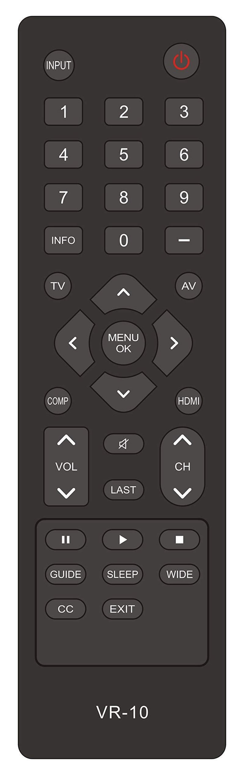 New VR10 Remote Control Replaced for Vizio TV E190VA E220MV E220VA E260MV E260VA E321VA E370VA E371VA E420VA E421VA M190VA M220VA M260VA M320VA