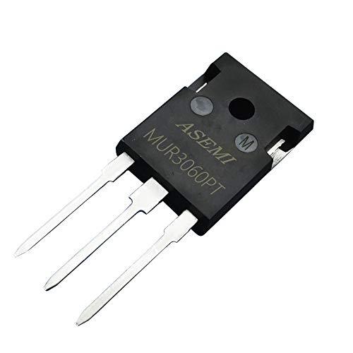 (Pack of 5pcs) MUR3060PT with Heat Sink ASEMI TO-247/3P Package 3 Pins Fast Recovery Rectifier Diode for Transformer