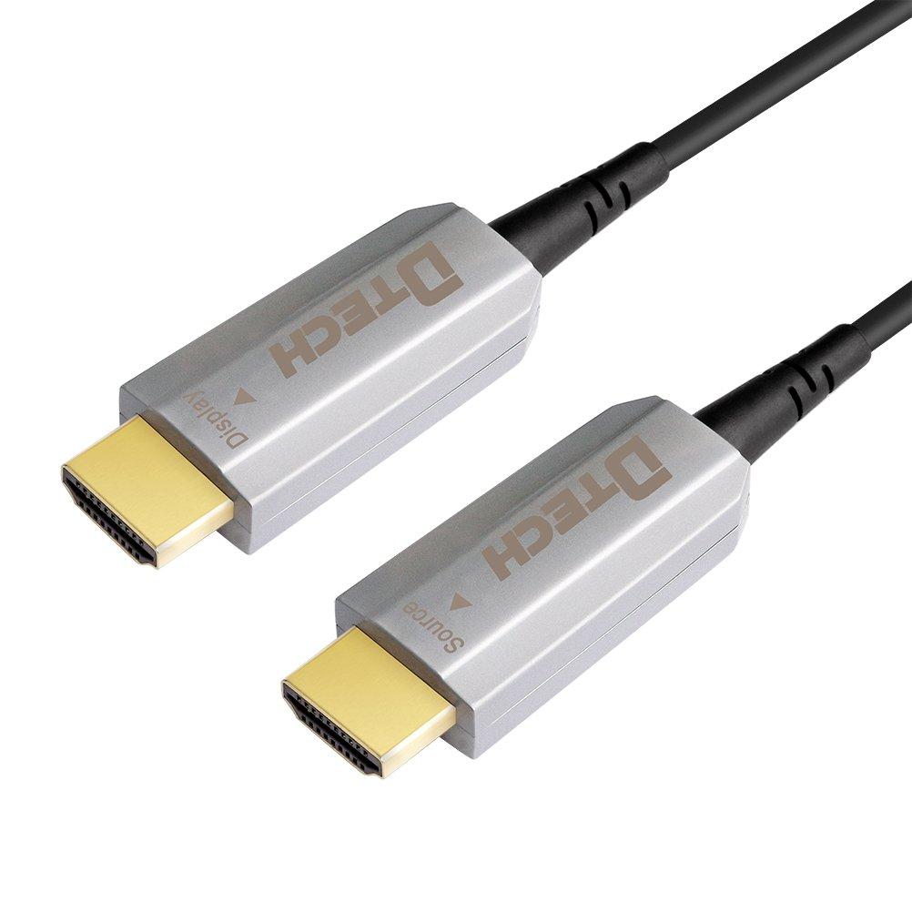 DTECH 25 ft Fiber Optic HDMI Cable 4K 60Hz HDR 18Gbps High Speed Chroma Subsampling 4:4:4 4:2:2 4:2:0 Ultra HD Video - Black - 8 Meters 25ft