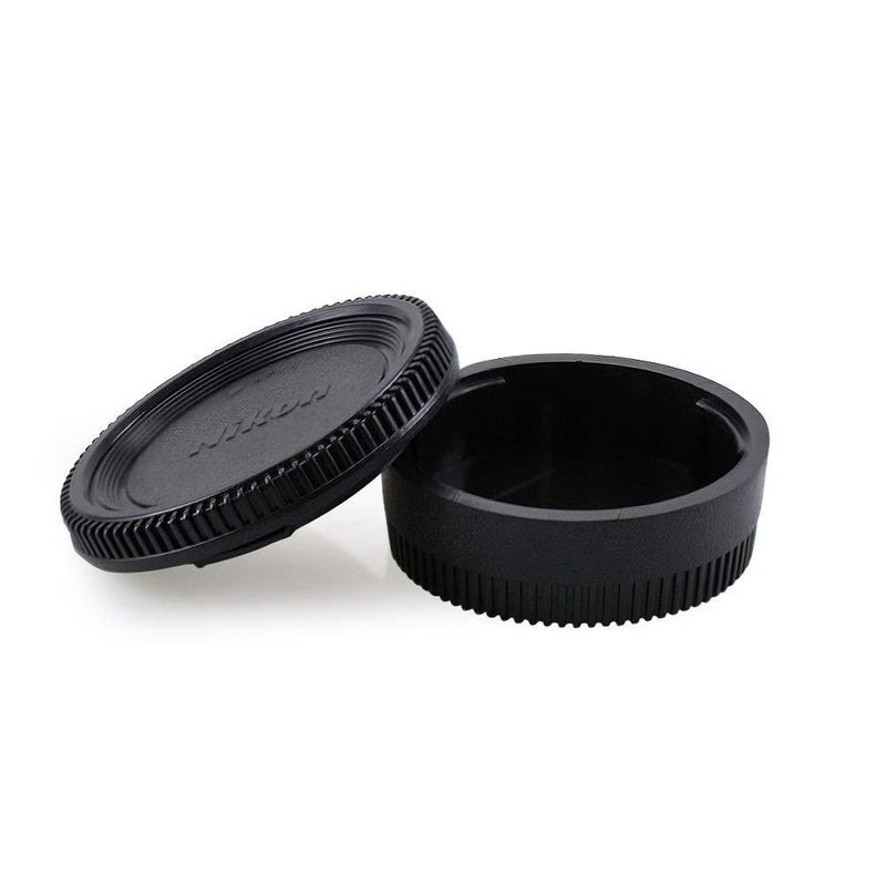 LHIABNN Rear Lens Back Cap and Camera Body Front Cover Cap Set for Nikon DSLR Cameras (A)