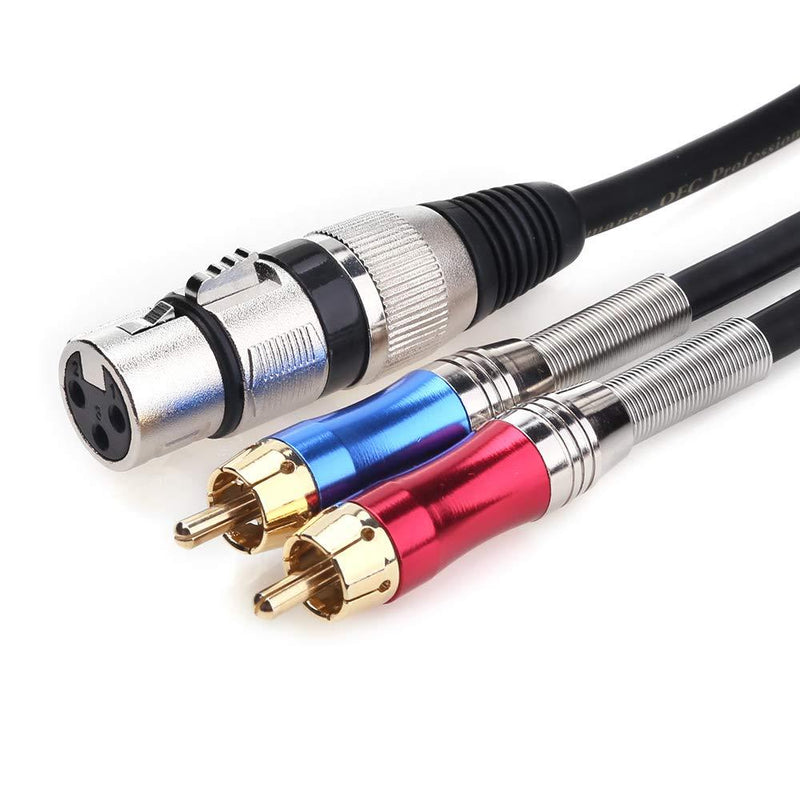 TISINO XLR to RCA Y-Cable, XLR Female to Dual RCA Adapter Y-Splitter Duplicator Lead Unbalanced Stereo Audio Interconnect Cable -1.6 feet/50cm 1.6 feet