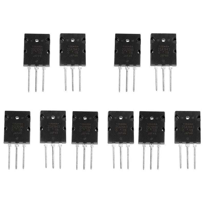 High Power Amplifier Transistor Matched Audio Silicon Transistor for Model 2SA1943 2SC5200, 5 Pairs