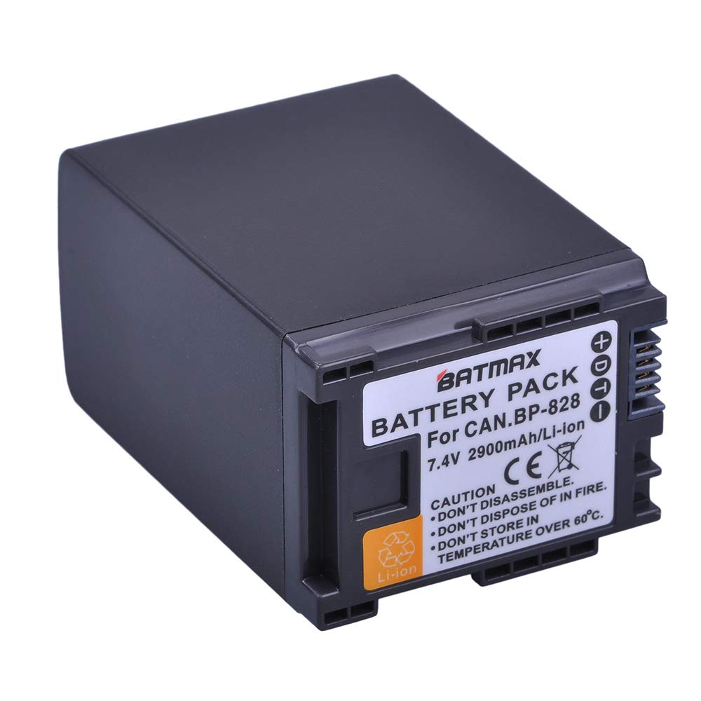 Batmax 1Pc 2900mAh BP-828 BP 828 Li-ion Battery for Canon BP-828 BP-820 Batteries; Canon VIXIA HF G40,HF G30,XA20,XA25,XA15,XA11,XA30,XA35,HF G26,XF405,XF400,GX10 Camcorders