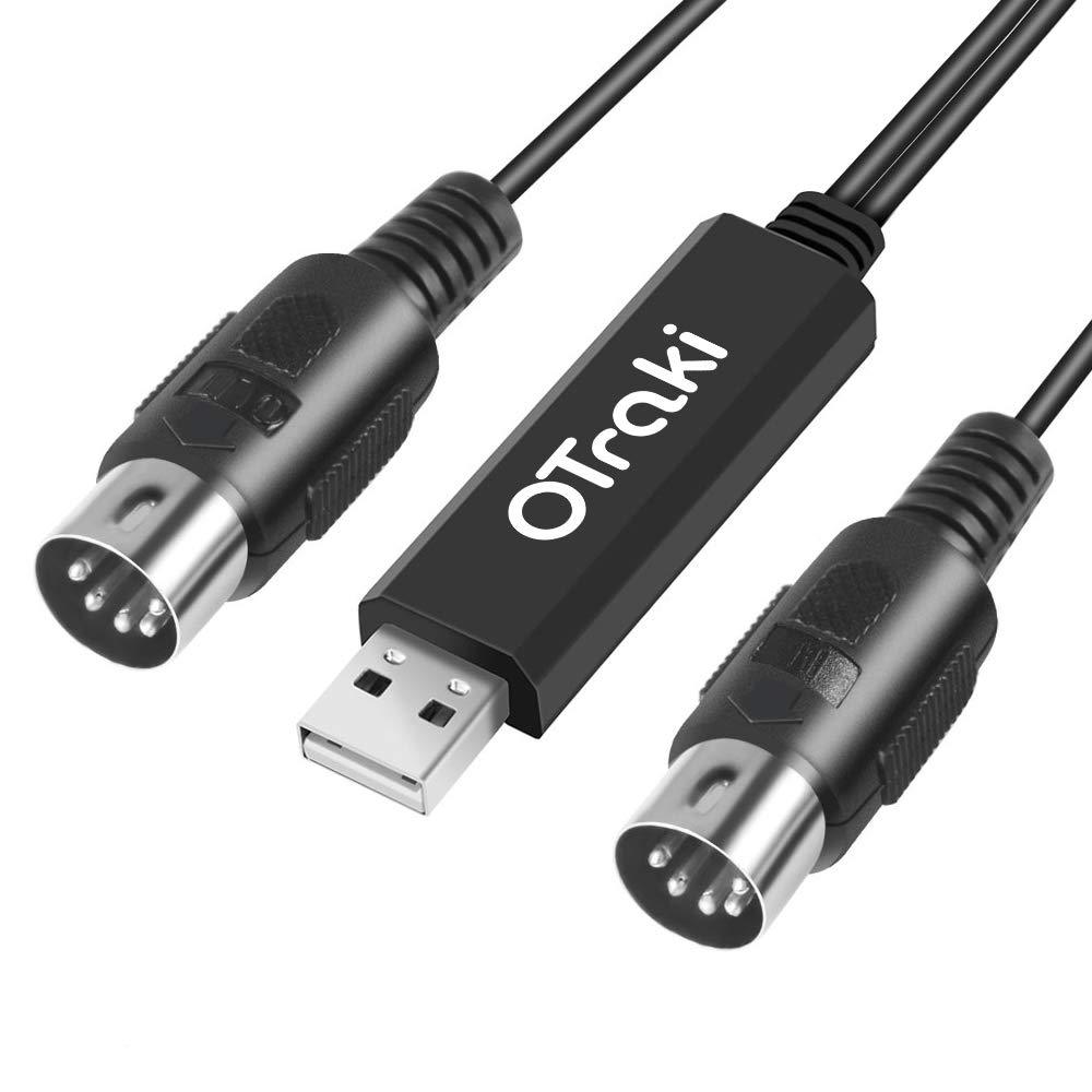 [AUSTRALIA] - OTraki USB MIDI Cable Converter 2.0 3.0 USB Interface to IN-OUT MIDI Cord 6.5ft with FTP Processing Chip + 5 PIN DIN Perfect Works for PC Laptop to Professional Piano Keyboard in Home Music Studio 