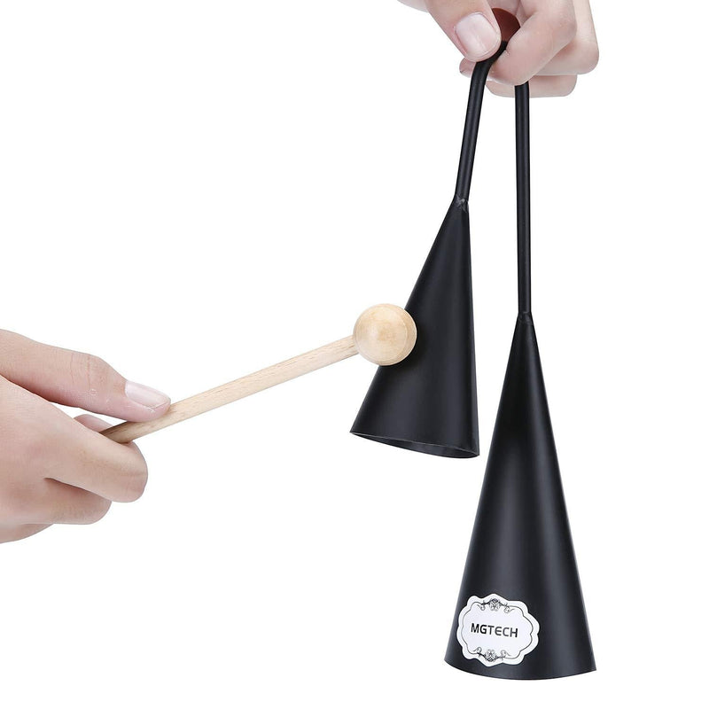 Agogo Bell, Two Tone, Traditional Samba Percussion Instrument with Wooden Stick