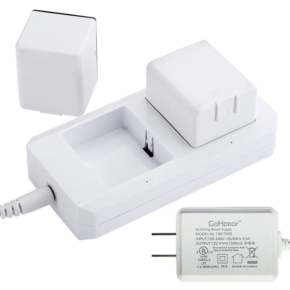 Charging Station for Arlo Charger for Arlo Batteries for Arlo Pro & Arlo Pro 2 & Arlo Go & Arlo Security Light VMA4410 Fireproof Material Adapter Pass FCC & UL Certified With 12V Adapter