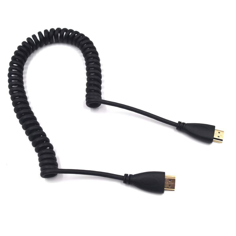 Kework 2 Meter Coiled HDMI Cable, 1080P Standard HDMI Male to Standard HDMI Male Coiled Spring Cord, Gold Plated Ends (HDMI M/M) HDMI M/M