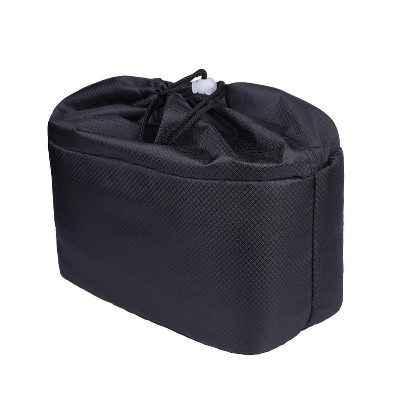JAKAGO Shockproof Camera Insert Bag for SLR DSLR Mirrorless Camera Lens Flash Light Accessories Camera Pouch with Adjustable Dividers for Canon Nikon Sony Water Resistant Camera inner case(Black) Black