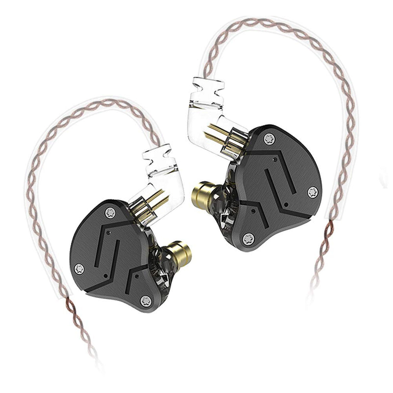 [AUSTRALIA] - KZ ZSN Earphone in Ears Monitor with 1BA and 1DD, KZ High Fidelity in Ear Headphone Earbuds with 0.75mm 2 pin Cable, 1 Dynamic and 1 Balanced Armature Driver KZ Headphone (Black, NO Mic) Black 