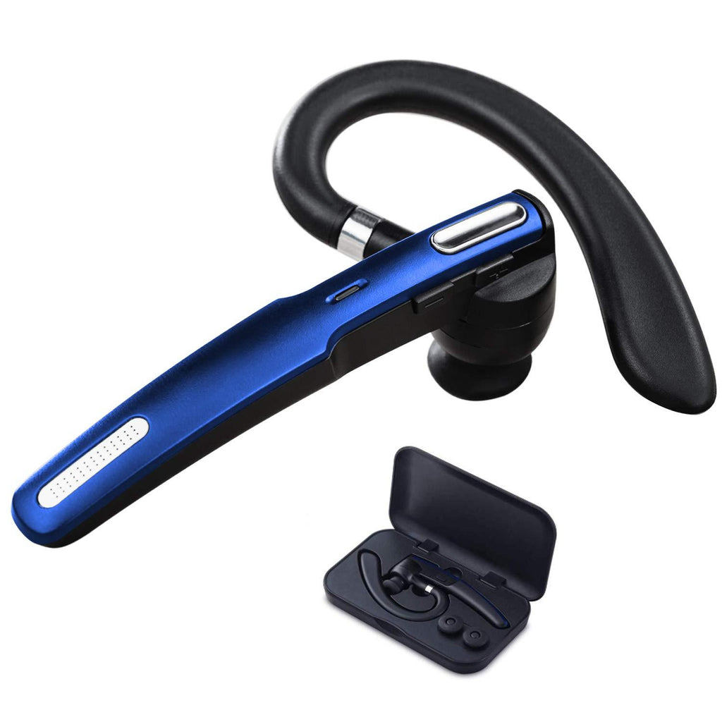 Reaton Bluetooth Headset, Phone Wireless Bluetooth Earpiece W/Noise Cancelling Mic,10-Hr Playing Time, Hands Free Wireless Headphone for Cell Phone-Compatible with iOS, Android-Blue Blue