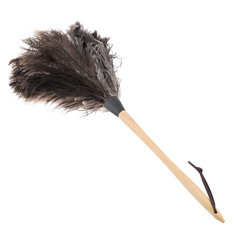 Ostrich Feather Duster, 22'' Super Soft Handmade Washable Non-electrostatic Ostrich Cleaning Duster Easy Efficient Dusting with Wooden Handle (Brown)