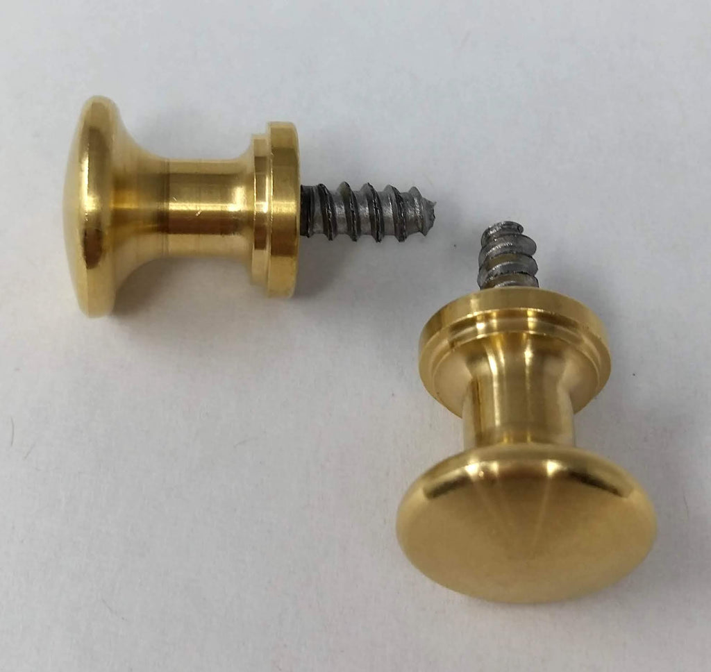 Solid Brass Piano Desk Knobs Small 5/8" with Wood Screws for Piano Fallboard/Key Cover