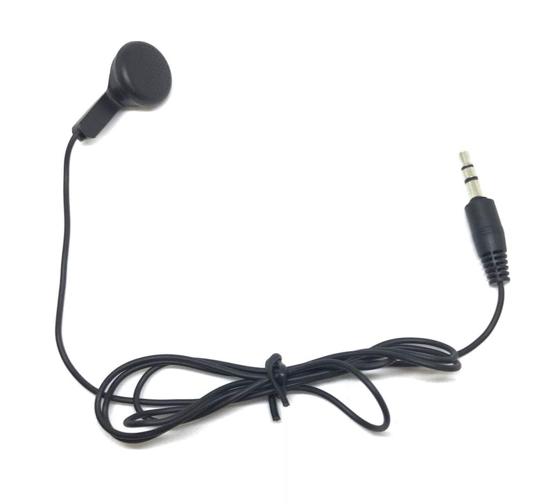 TFD Supplies Wholesale Bulk Single Ear Earbuds Headphones 50 Pack for Phone, Tablet, Laptop, and Computer - Black