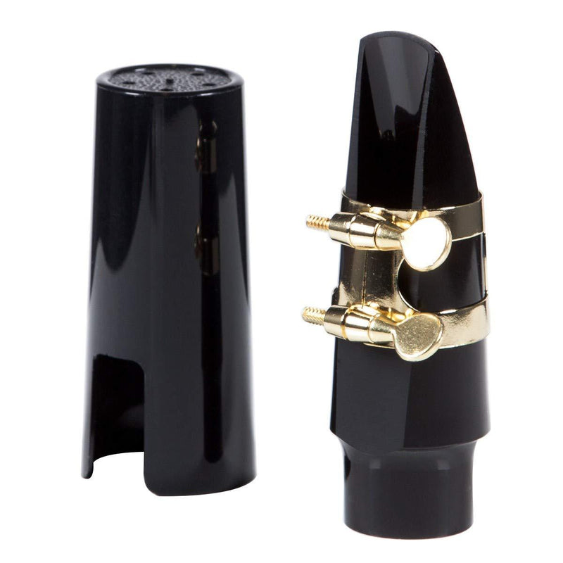 TraderPlus Alto Saxophone Mouthpiece Kit with Ligature, Reed and Cap (Silver) Silver