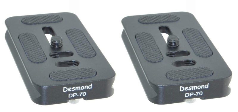 Desmond 2 Pack DP-70 70mm QR Lens Plate Arca/RRS Compatible Dual Dovetail & D-Ring P70 DP70