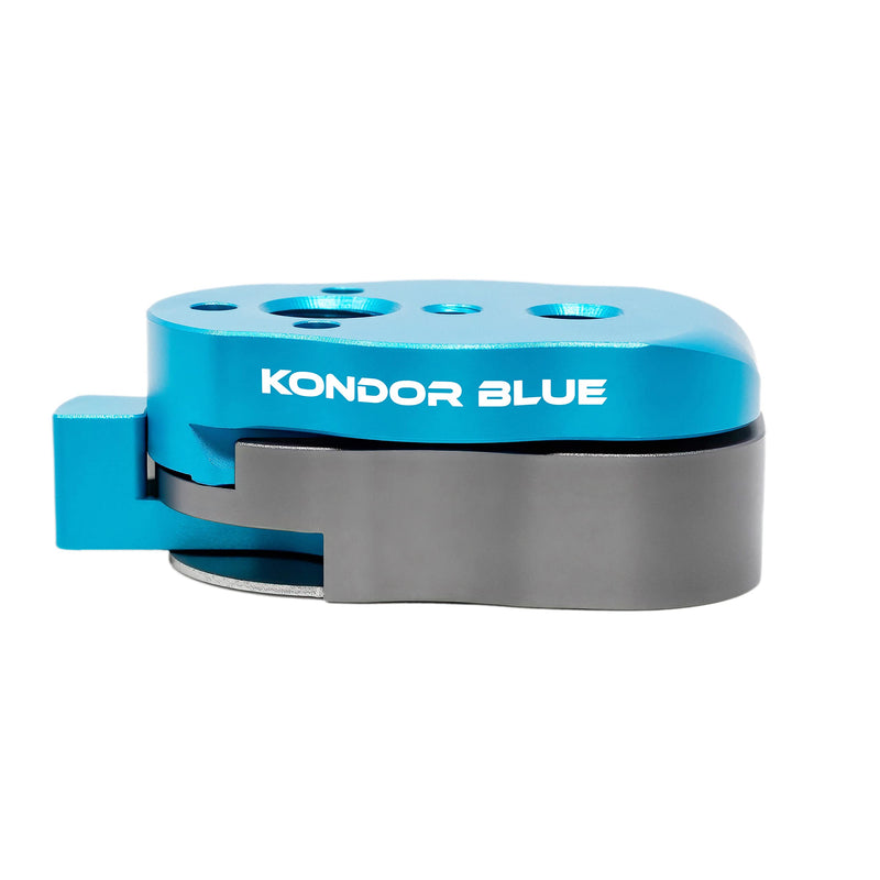 KONDOR BLUE Mini Quick Release Plate for Camera Tripod, Gimbal, Video Monitor, Magic Arm, Flash Bracket, Stabilizer | Arri 3/8" Mount and 1/4" Threads (Blue | Gray) Blue | Gray