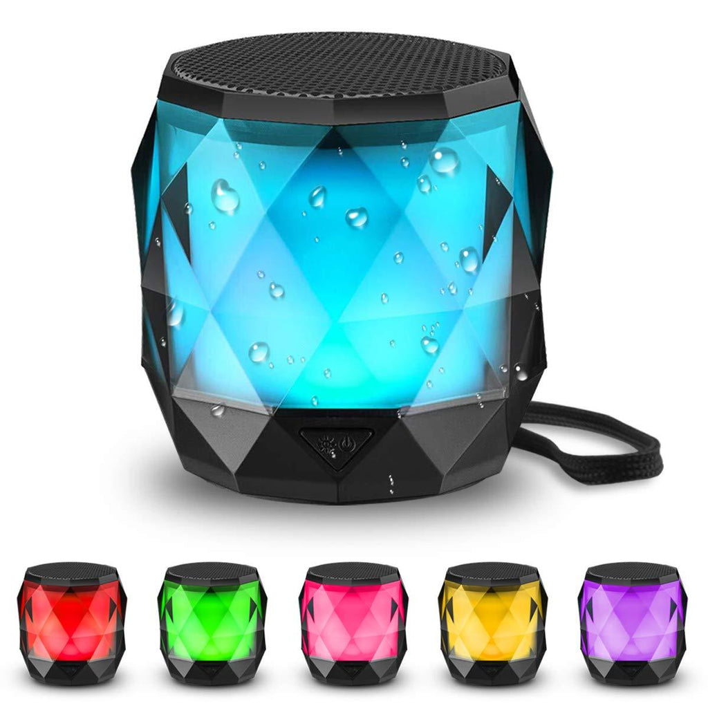 LFS Portable Bluetooth Speaker with Lights, Night Light LED Wireless Speaker,Magnetic Waterproof Speaker, 7 Color LED Auto-Changing,TWS Stereo Pairing,Perfect Mini Speaker for Shower, Home, Outdoor