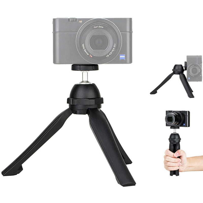 JJC Vlog Camera Mini Tabletop Tripod Stand Handheld Tripod for Sony ZV-1 RX100 VII A6000 A6100 A6300 A6400 A7C A7 III Canon G7X Mark III II EOS M50 R R5 R6 RP Nikon Z50 Z5 Z6 Z7 Panasonic GX85 G7 G9 Single Tripod