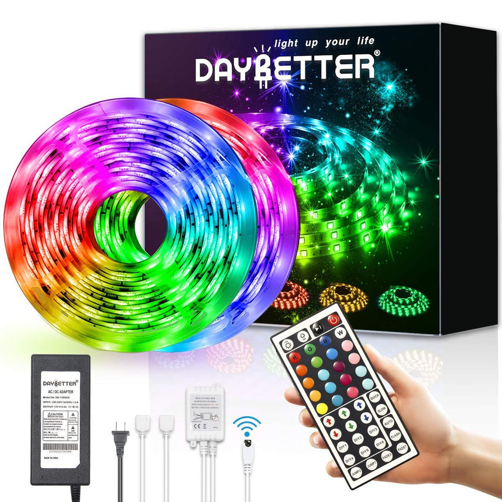 [AUSTRALIA] - Daybetter Led Strip Lights 32.8ft Waterproof Flexible Tape Lights Color Changing 5050 RGB 300 LEDs Light Strips Kit with 44 Keys Ir Remote Controller and 12v Power Supply 