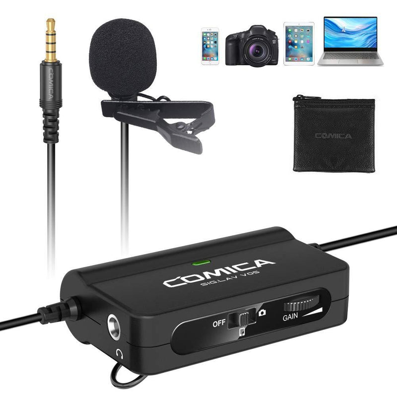 [AUSTRALIA] - Comica CVM-SIG.LAV V05 Omnidirectional Lavalier Lapel Microphone with Real-time Monitoring, Clip-on 3.5mm Microphone for Phone/PC/DSLR, use for Live-Streaming, YouTube Vlogger Podcast, Online Course CVM-SIG.LAV V05 3.5MM 