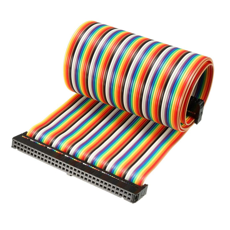 uxcell IDC Rainbow Wire Flat Ribbon Cable 64 Pins 48cm Length 2.54mm Pitch 2pcs Type-C