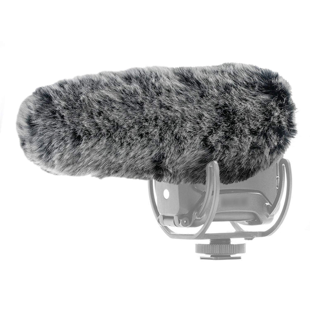 YOUSHARES Microphone Furry Windscreen - Outdoor Wind Cover Muff Mic Wind Shield Fur Pop Filter as Foam Cover Compatible with Rode VideoMic Pro+ Microphone Fur Windscreen